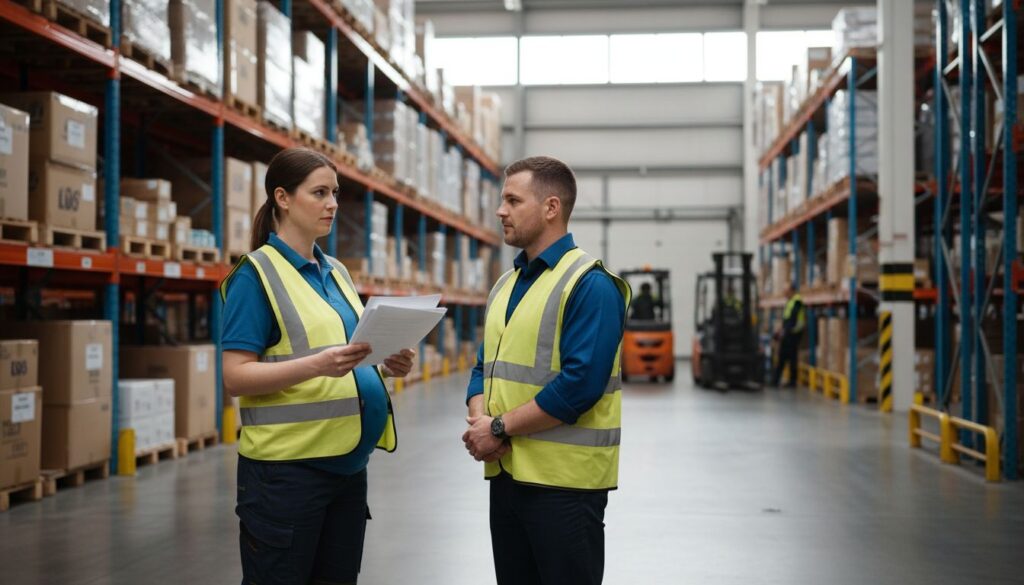 pregnant warehouse worker