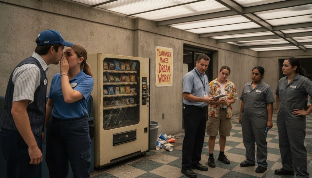 Theme park staff concerned in Anaheim break area