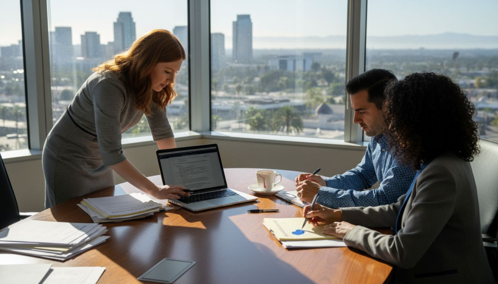 HR team reviews employment law documents