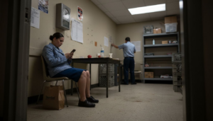 Disneyland cast members in staff breakroom