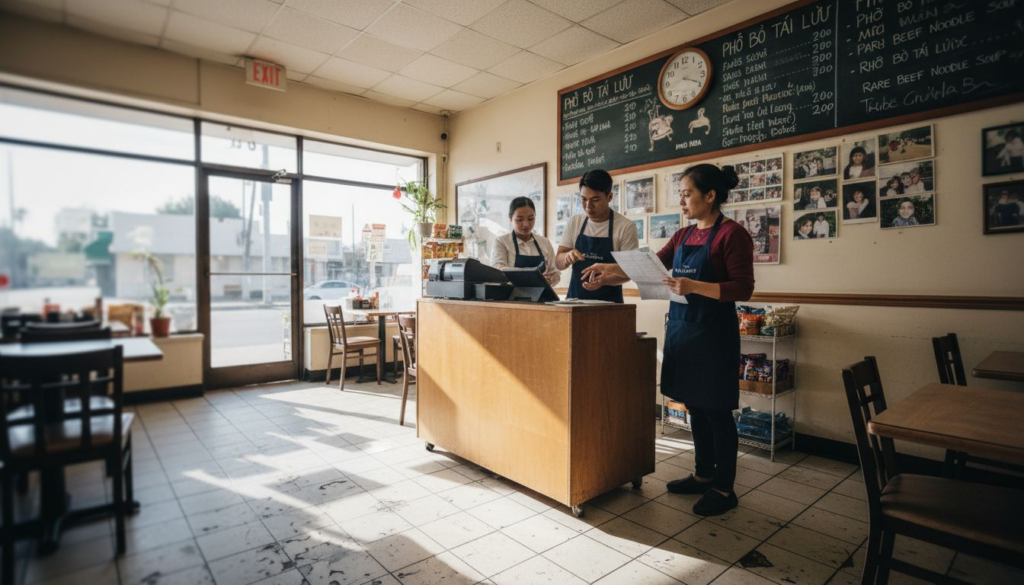 Busy Little Saigon restaurant team at work