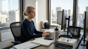 Tech worker in Costa Mesa office 2026