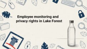 Decorative title card illustration with workplace props