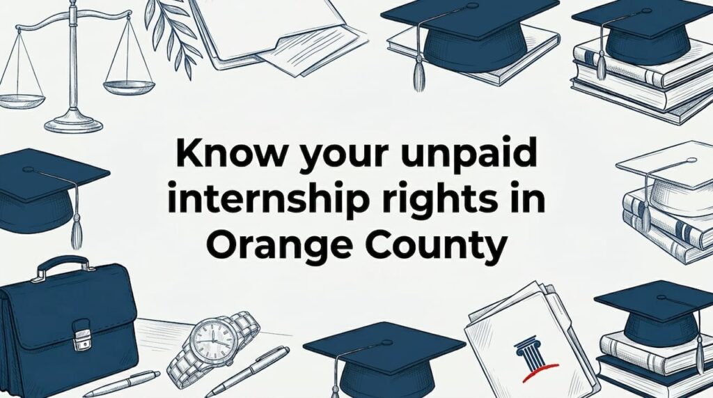 Decorative legal internship title card illustration