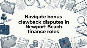 Decorative hand-drawn Newport Beach finance title card