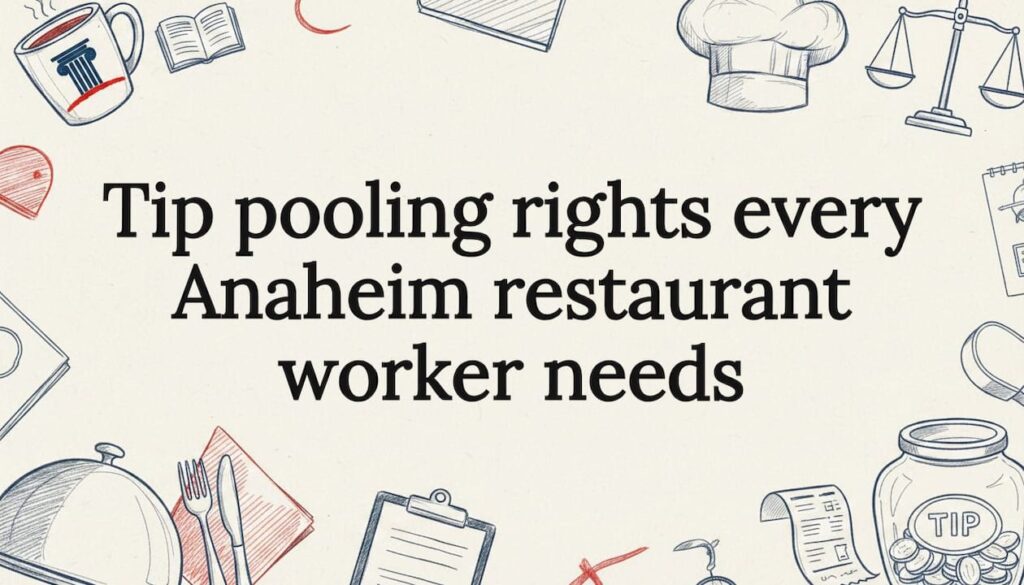 Sketch-style restaurant law themed title card
