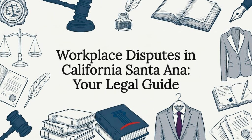 Decorative legal blog title card illustration