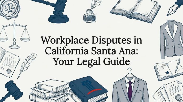 Decorative legal blog title card illustration