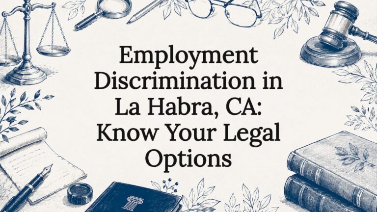 Decorative title card illustration for employment discrimination article