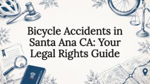 Decorative title card illustration for bicycle accident legal guide
