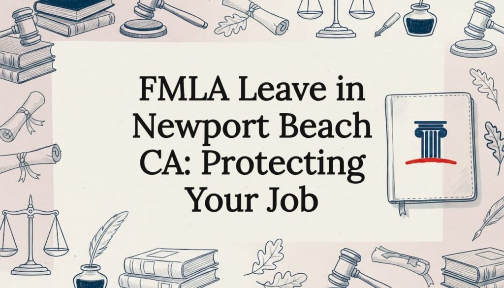 Decorative title card with legal-themed sketches