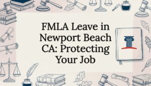 Decorative title card with legal-themed sketches