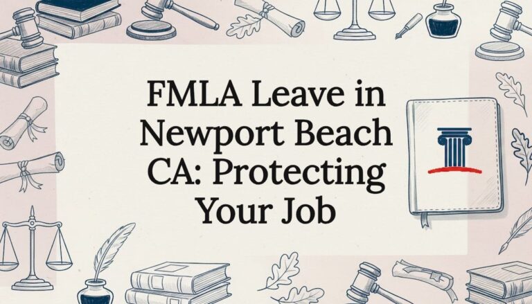 Decorative title card with legal-themed sketches