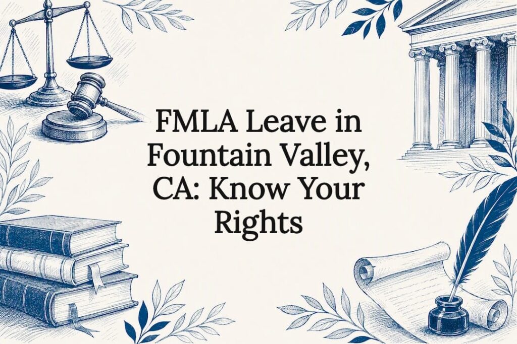 Decorative legal themed title card illustration