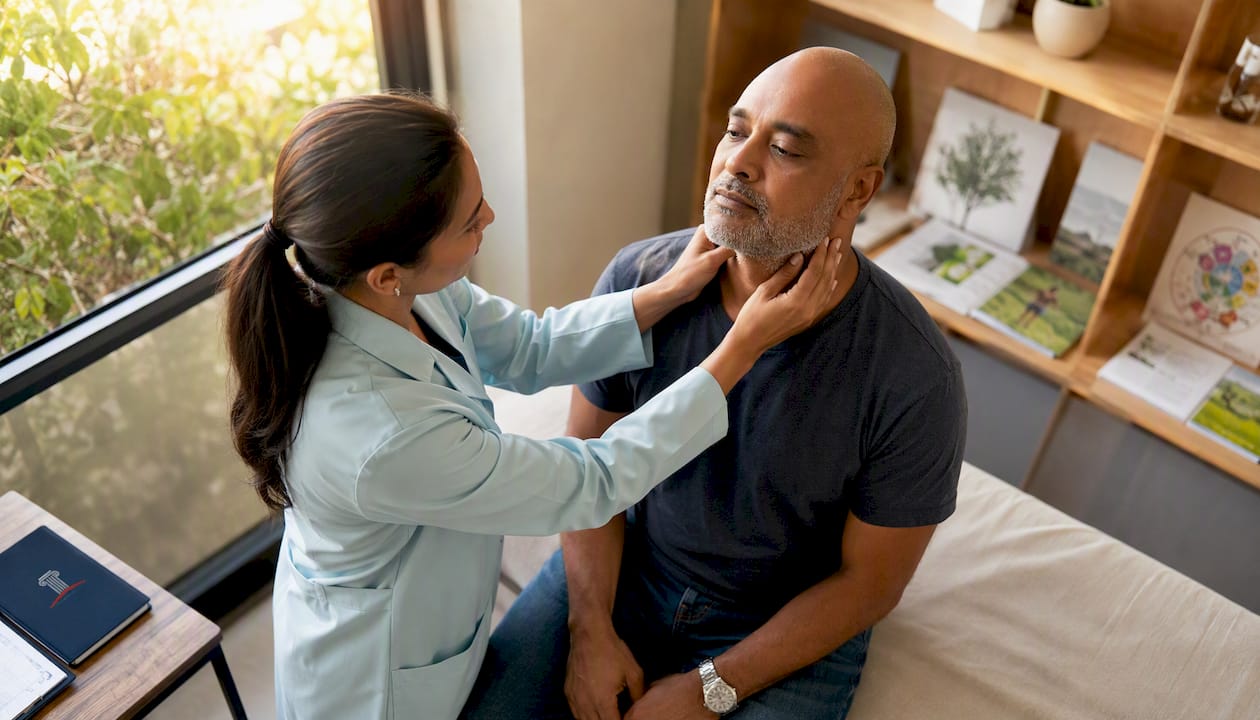 Doctor examining patient for injury