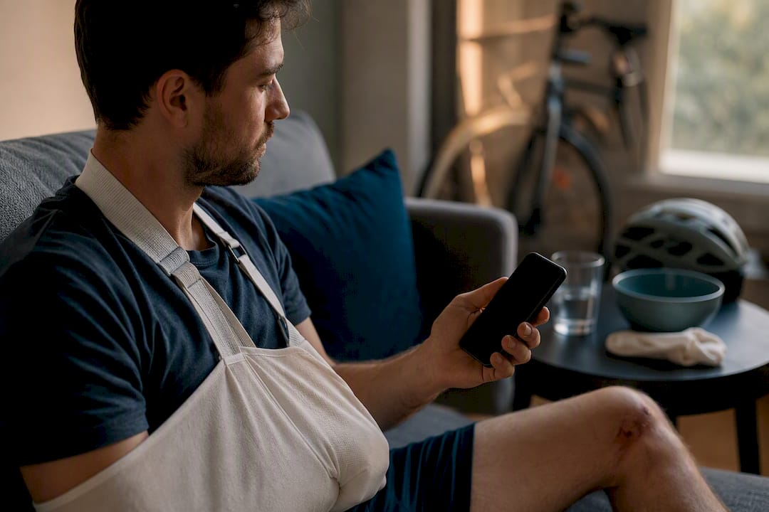 Injured cyclist at home considering settlement