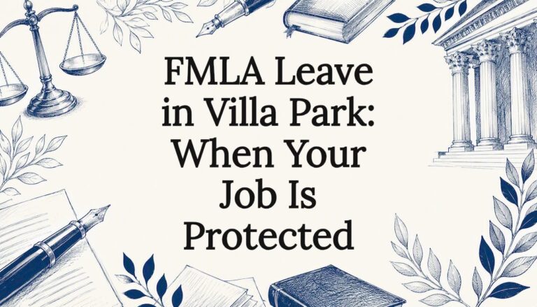 Decorative illustrated legal theme title card