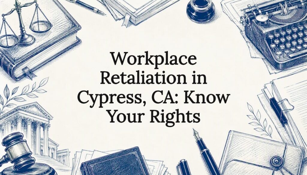 Decorative legal office title card illustration