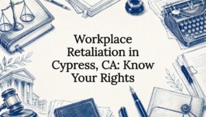 Decorative legal office title card illustration