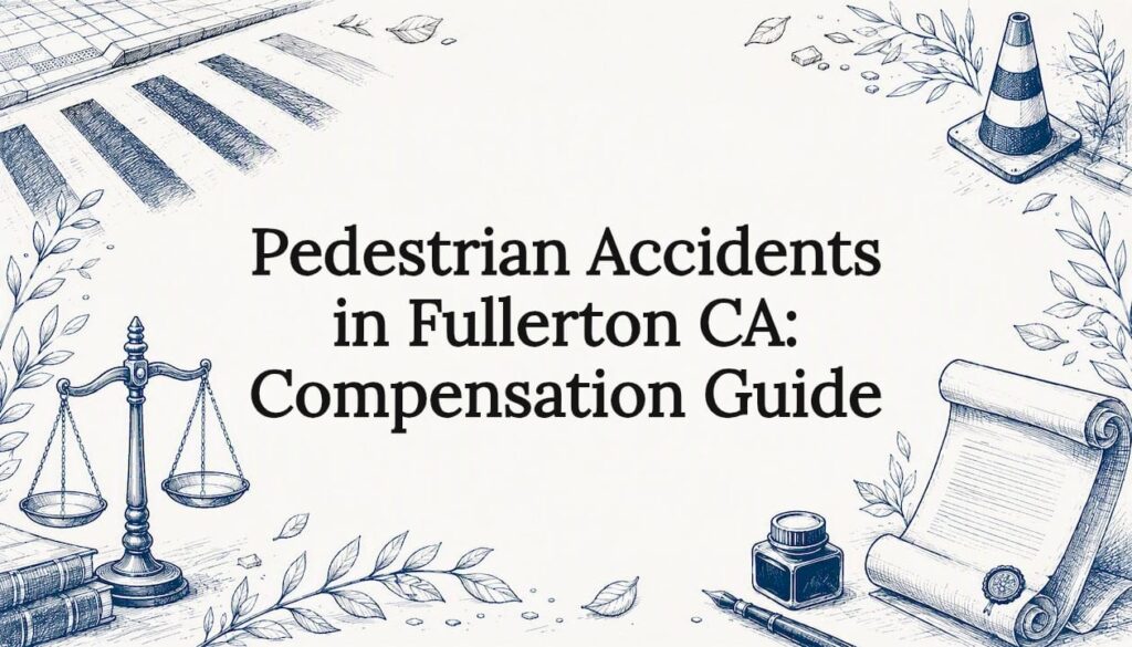 Decorative title card illustration for pedestrian accident compensation