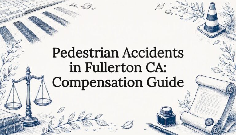 Decorative title card illustration for pedestrian accident compensation