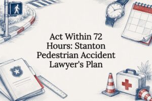 Decorative pedestrian accident title card