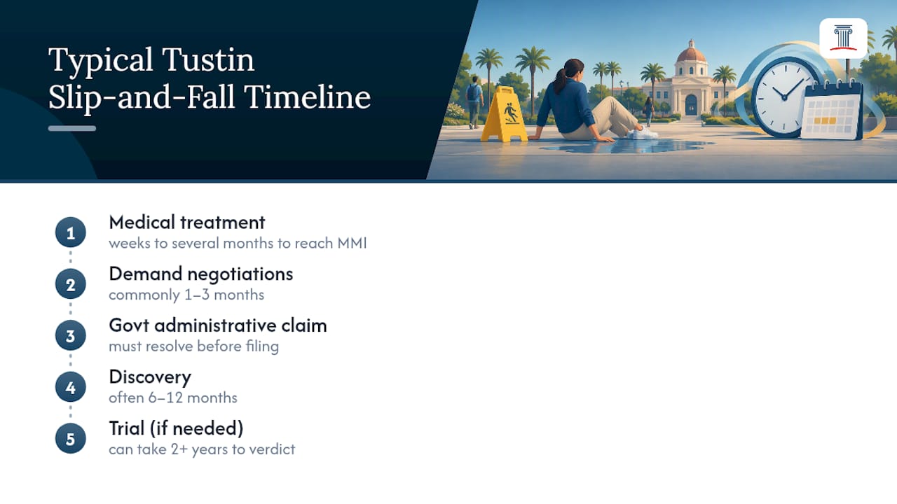 Timeline of slip and fall case stages