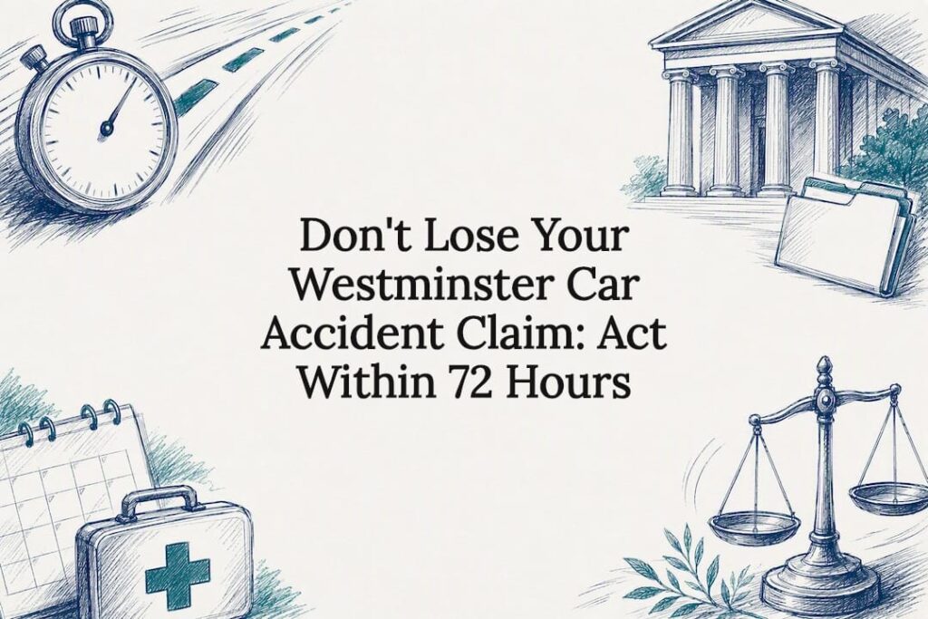 Decorative car accident claim title card