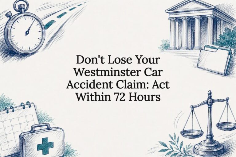 Decorative car accident claim title card