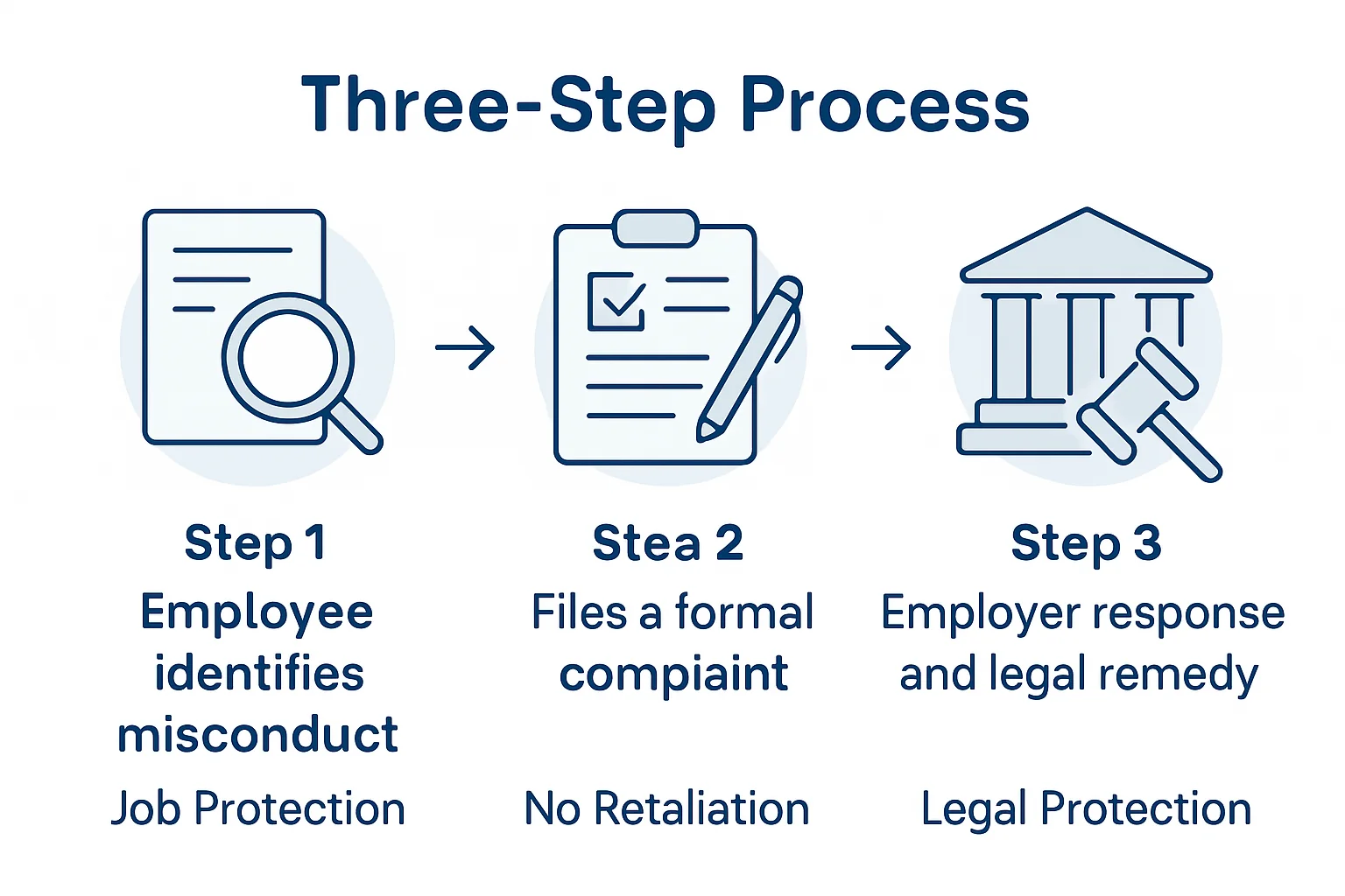 Retaliation reporting and remedy process infographic
