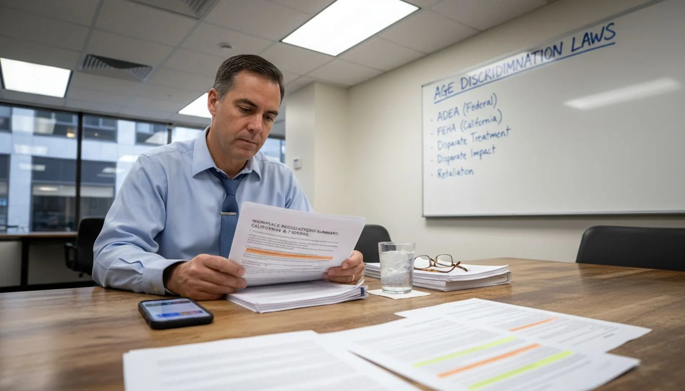 Legal advisor reviews age discrimination regulations