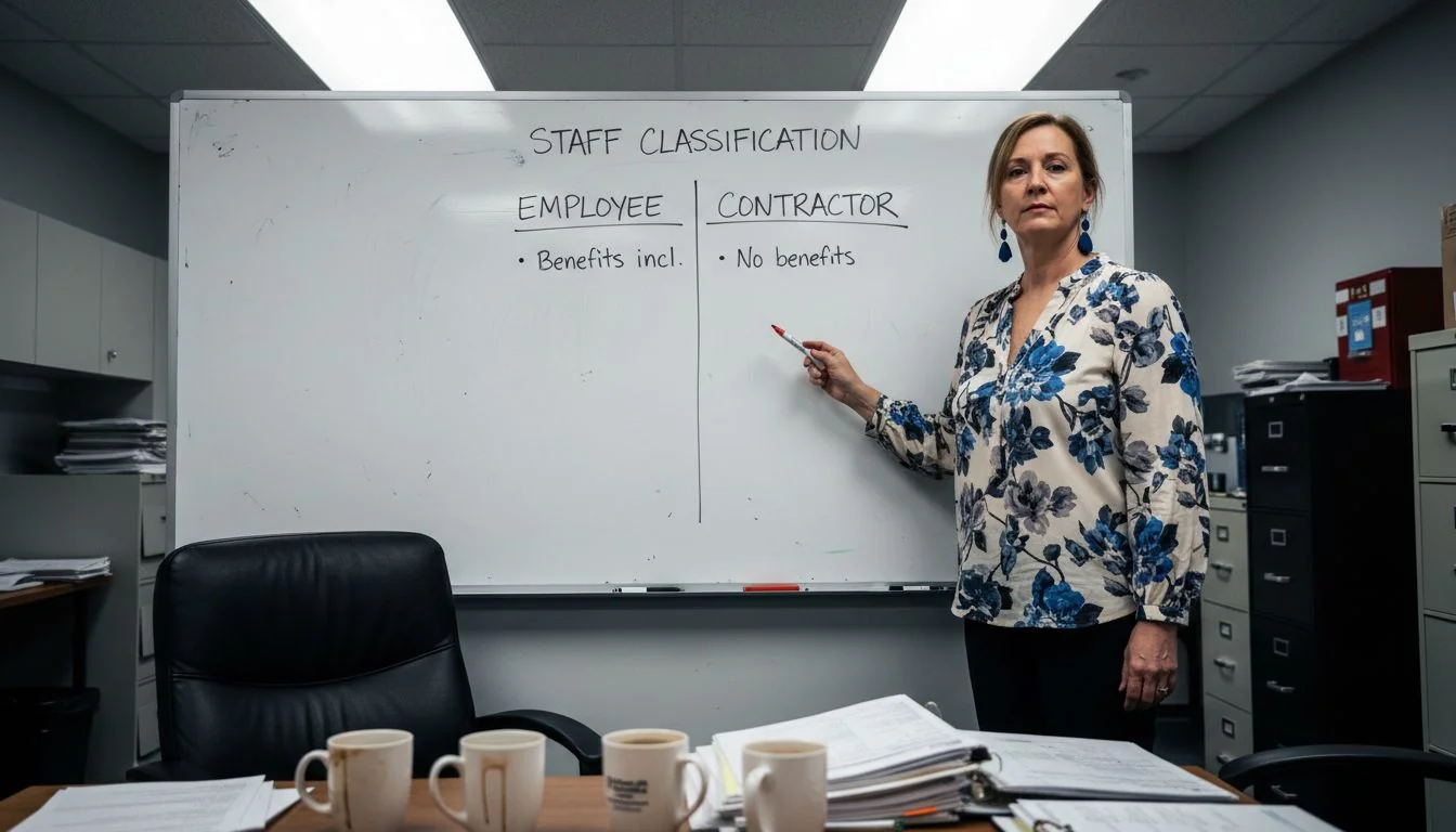 HR manager shows employee vs contractor differences