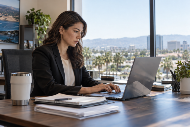 Orange CA employee documenting possible workplace retaliation at desk