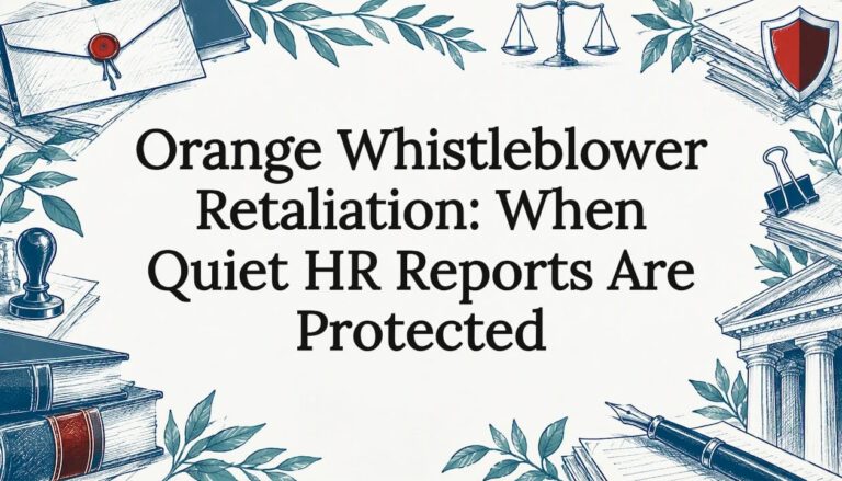 Sketch motifs framing a whistleblower article title