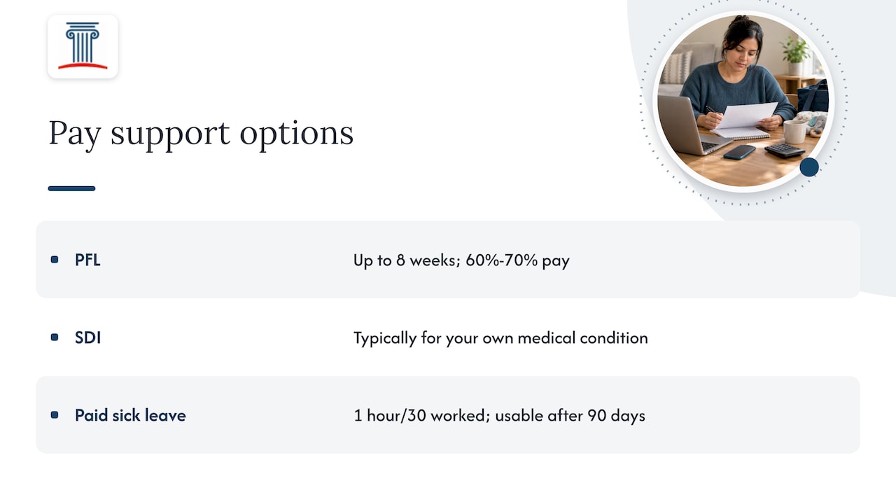 Comparison of three California leave pay options