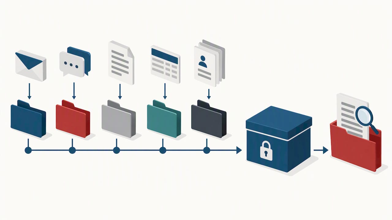 Illustration of organizing workplace evidence