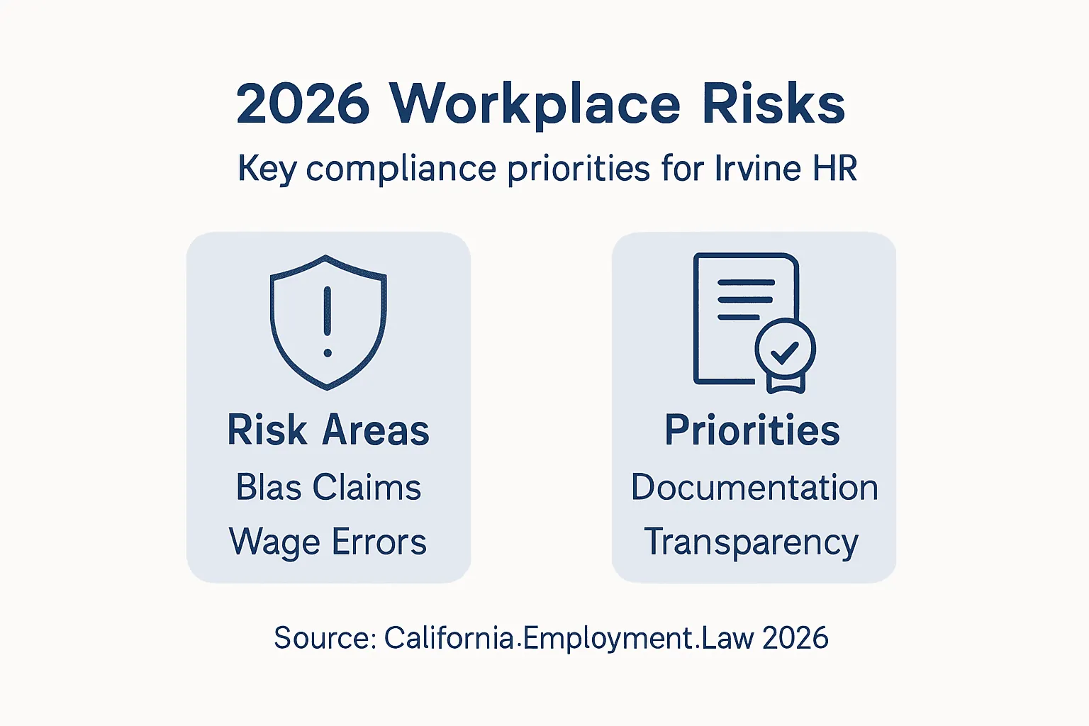 Infographic showing 2026 legal risks and priorities