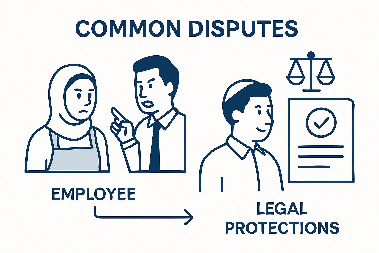 Infographic of dress disputes and legal protections