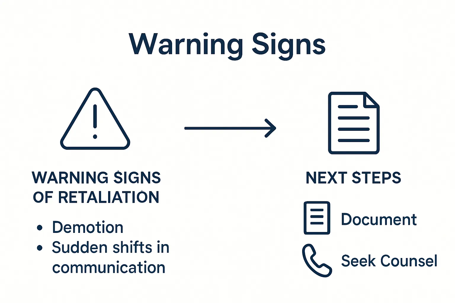 Infographic about employer retaliation warning signs